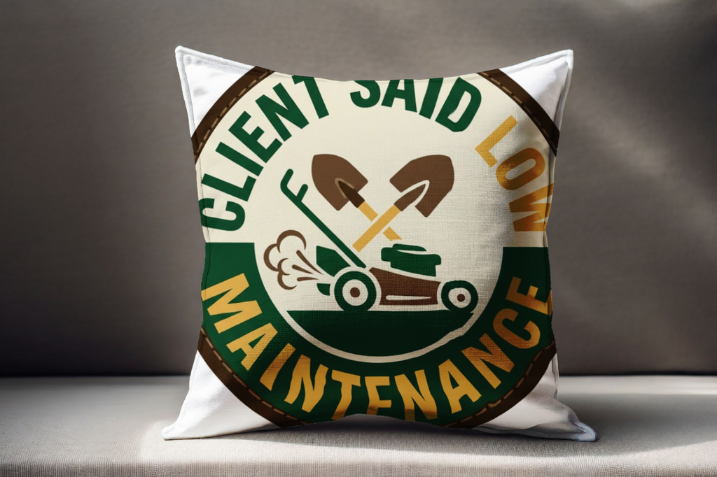 Landscaper for Men Pillow Client Said Low Maintenance