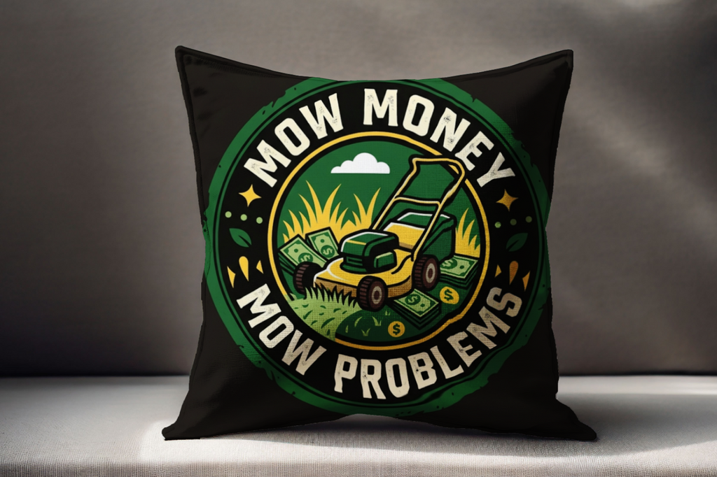 Landscaper for Men Mow Money Mow Problems Pillow