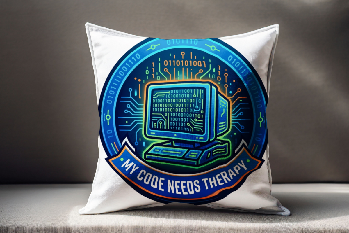 Tech Guy Pillow My Code Needs Therapy 18x18 Stylish Decor