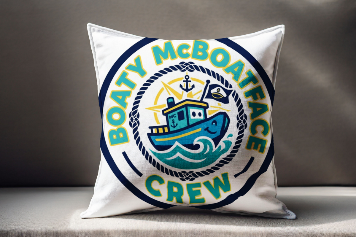 Boating for men Boaty McBoatface Crew Pillow Nautical Decor