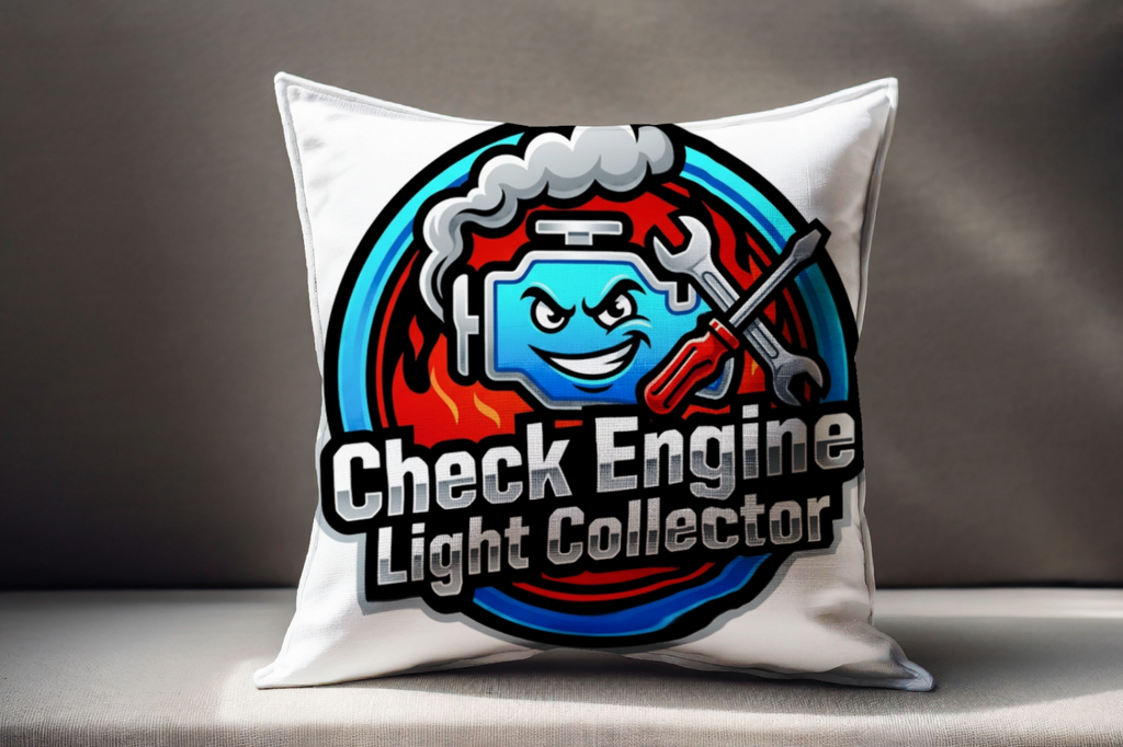 Car Guys Check Engine Light Collector Pillow for Fun Decor
