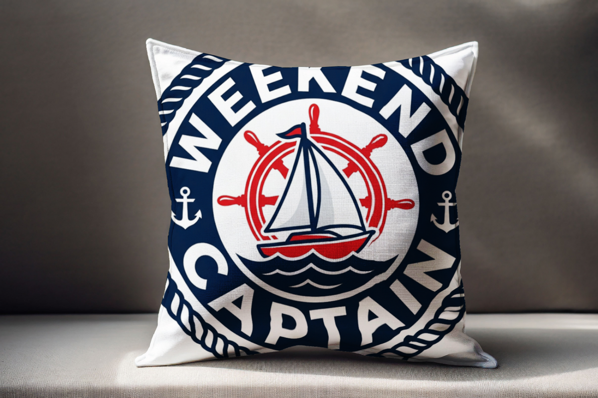 Boating for men Weekend Captain Decorative Throw Pillow