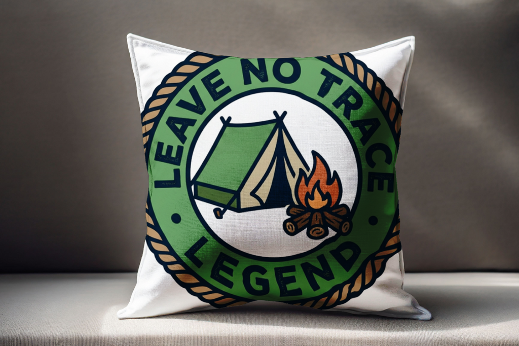 Camping for men Leave No Trace Legend Pillow Outdoor Decor