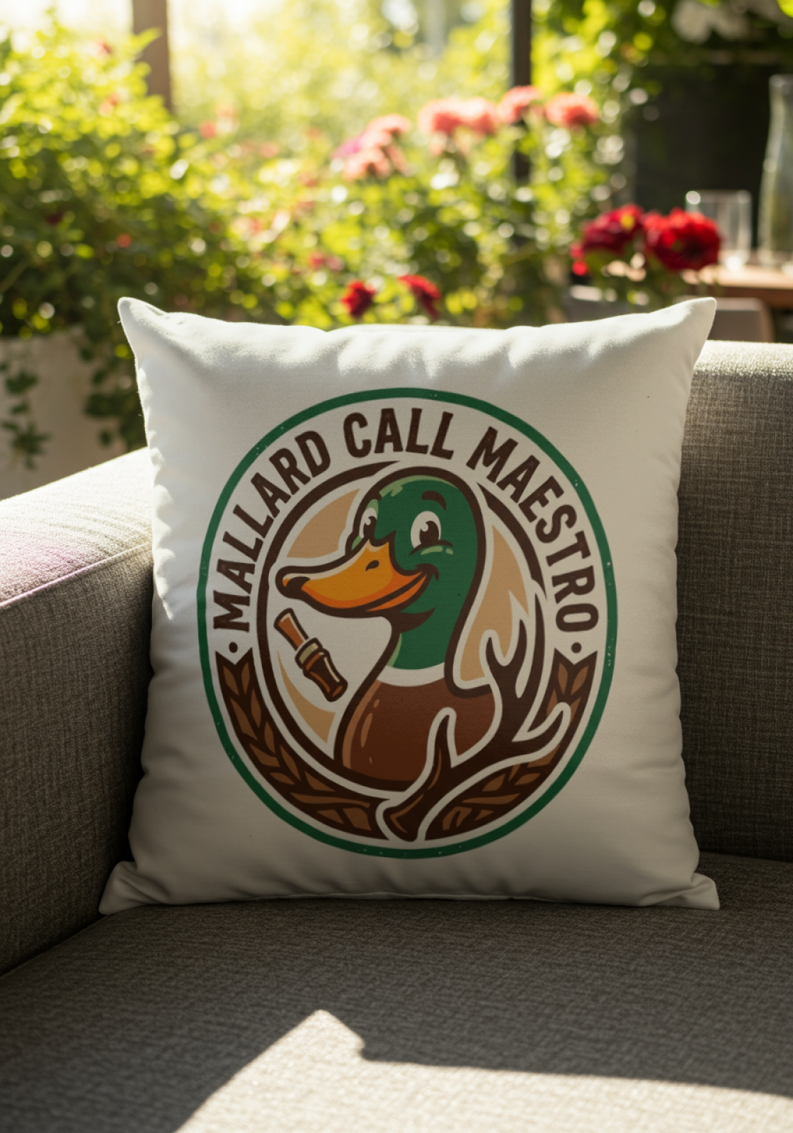 Hunters Mallard Call Maestro Decorative Pillow 18x18