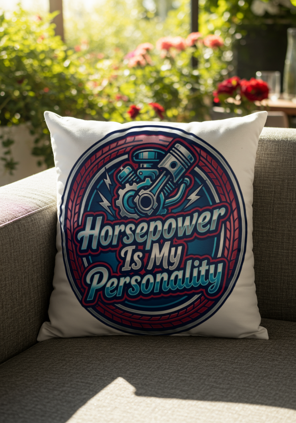 Car Guys Pillow Horsepower Is My Personality 18x18 Inch