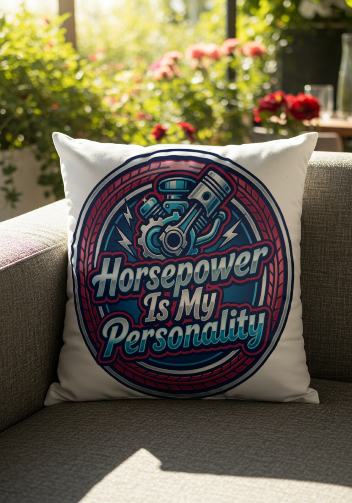 Car Guys Pillow Horsepower Is My Personality 18x18 Inch
