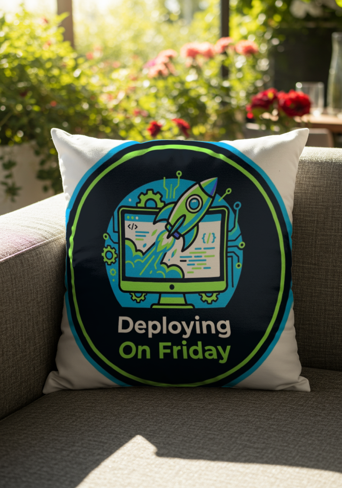 Tech Guy Pillow Deploying On Friday Fun Decor Cushion
