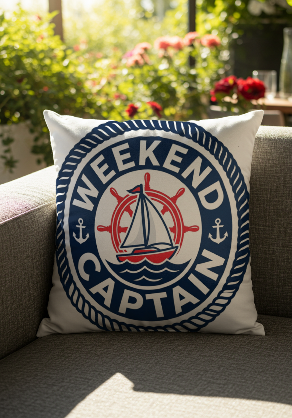 Boating for men Weekend Captain Decorative Throw Pillow