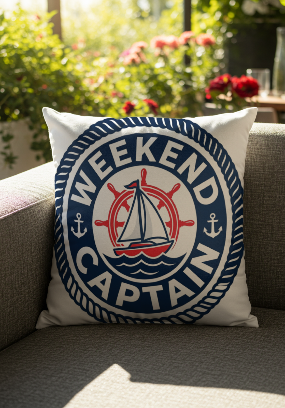Boating for men Weekend Captain Decorative Throw Pillow