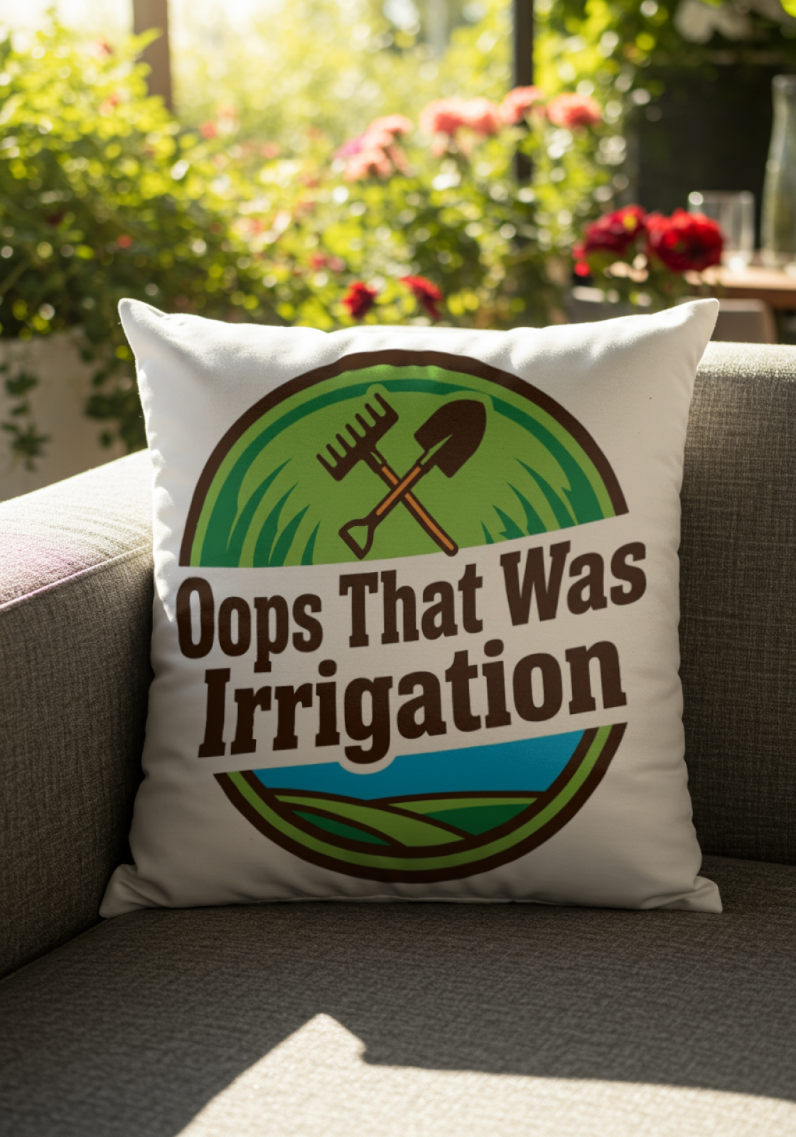 Landscaper for men pillow Oops That Was Irrigation phrase