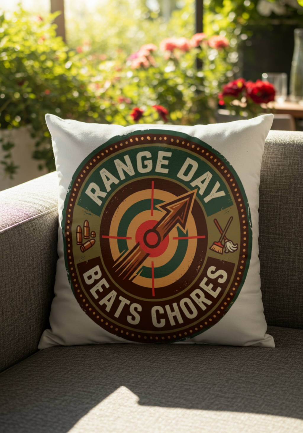 Gun Owners Range Day Beats Chores Pillow Comfortable Decor