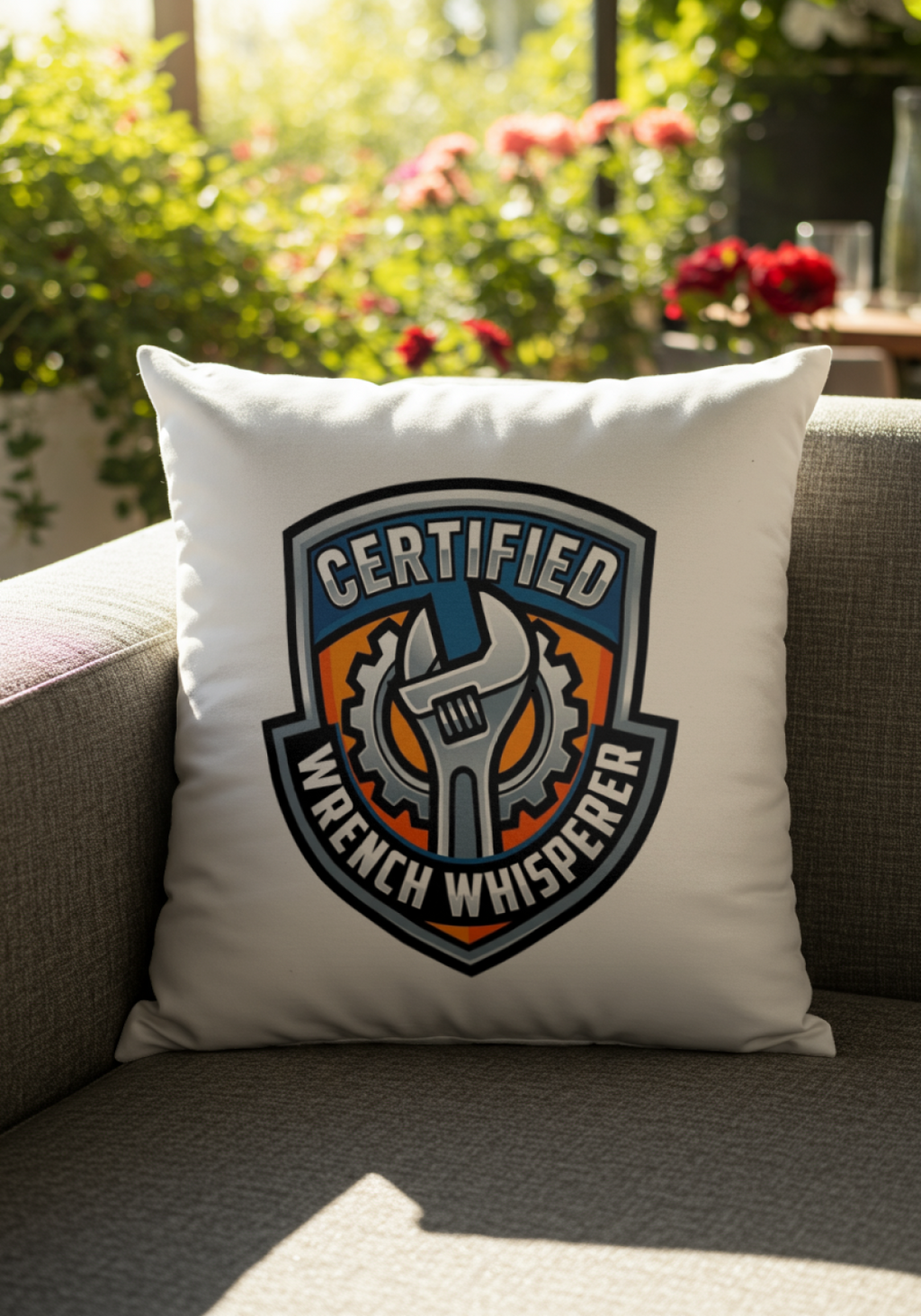 Mechanic for Men Pillow Certified Wrench Whisperer