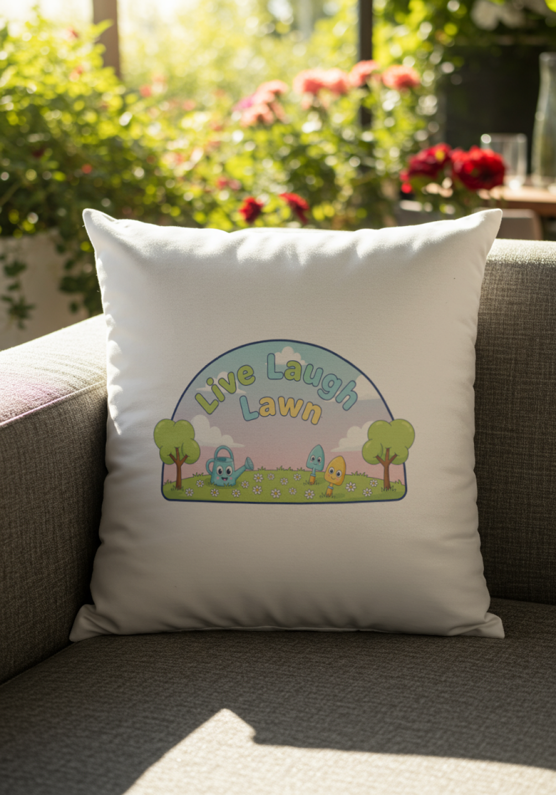 Gifts for new homeowners Live Laugh Lawn Pillow - Cozy Home Decor Throw Cushion