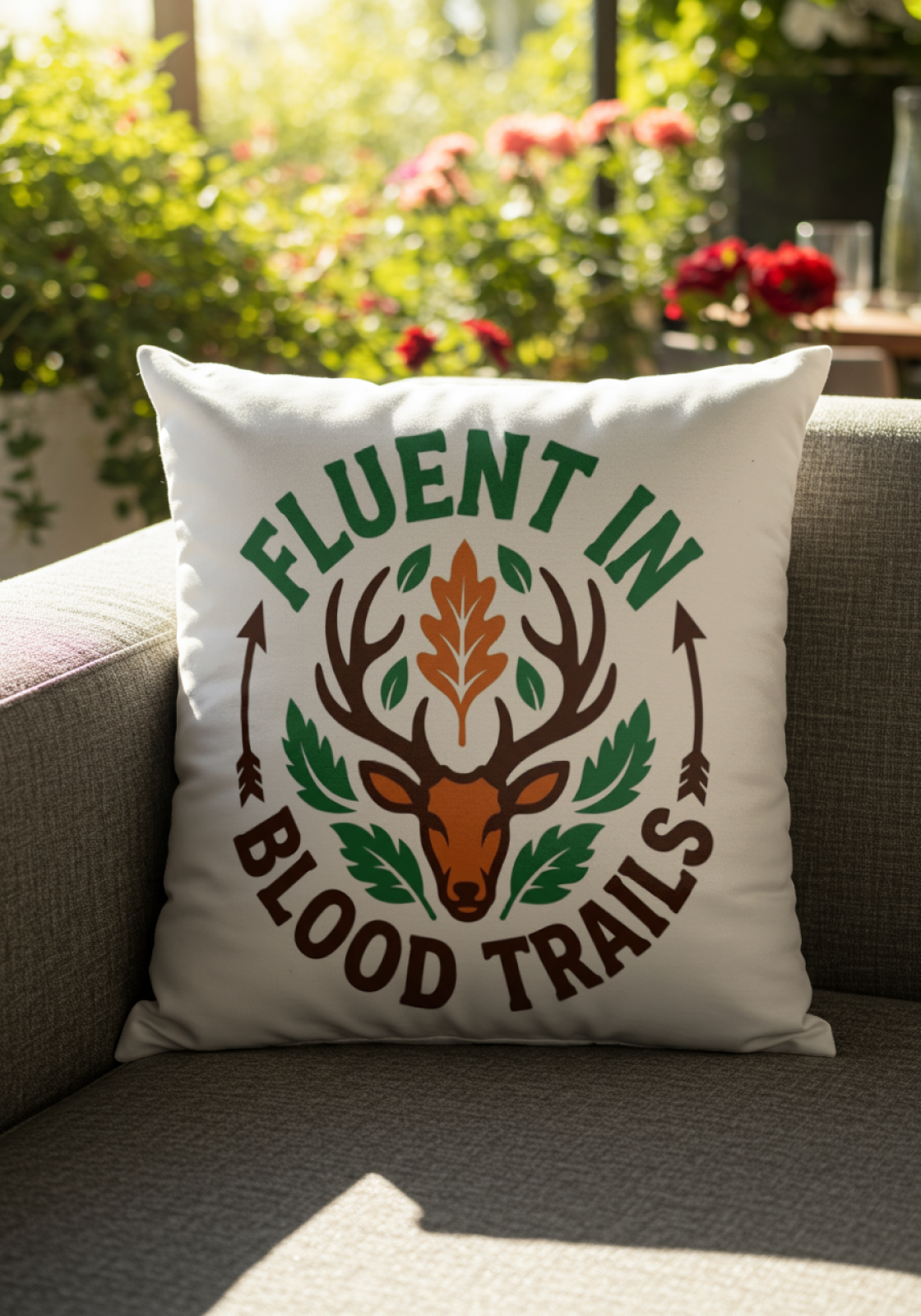 Hunters Pillow Fluent In Blood Trails Enthusiast Cushion
