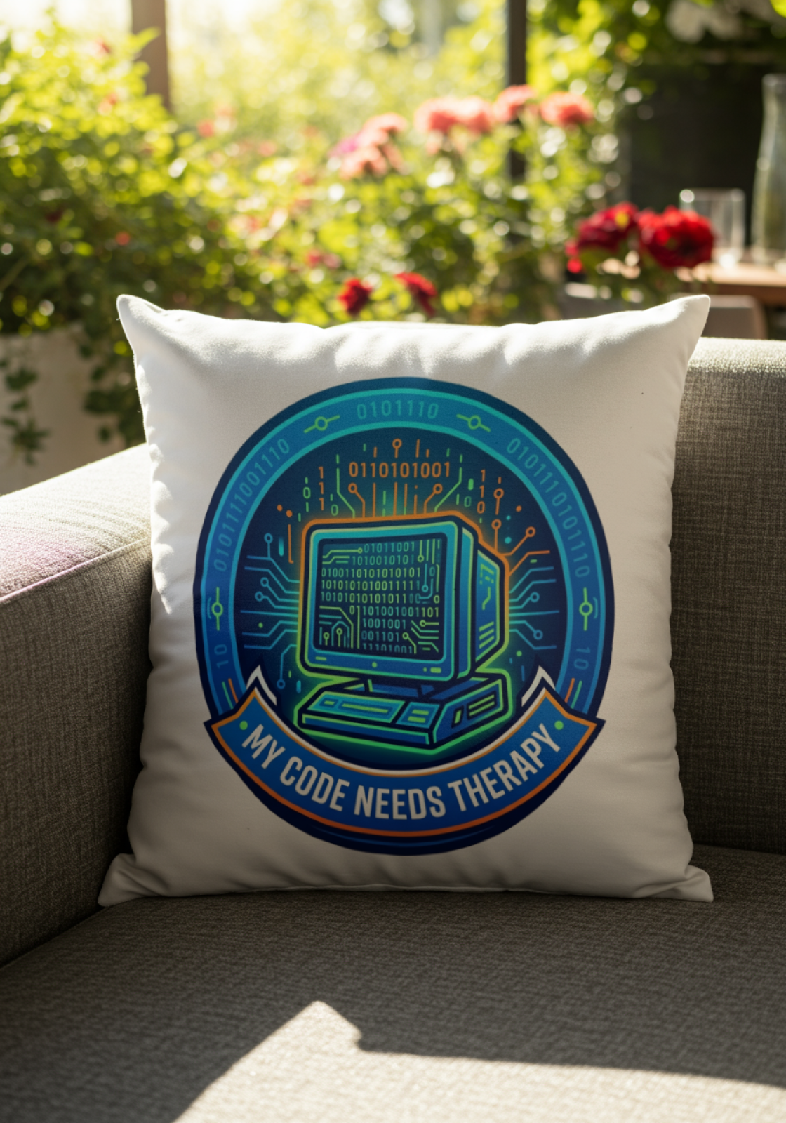 Tech Guy Pillow My Code Needs Therapy 18x18 Stylish Decor