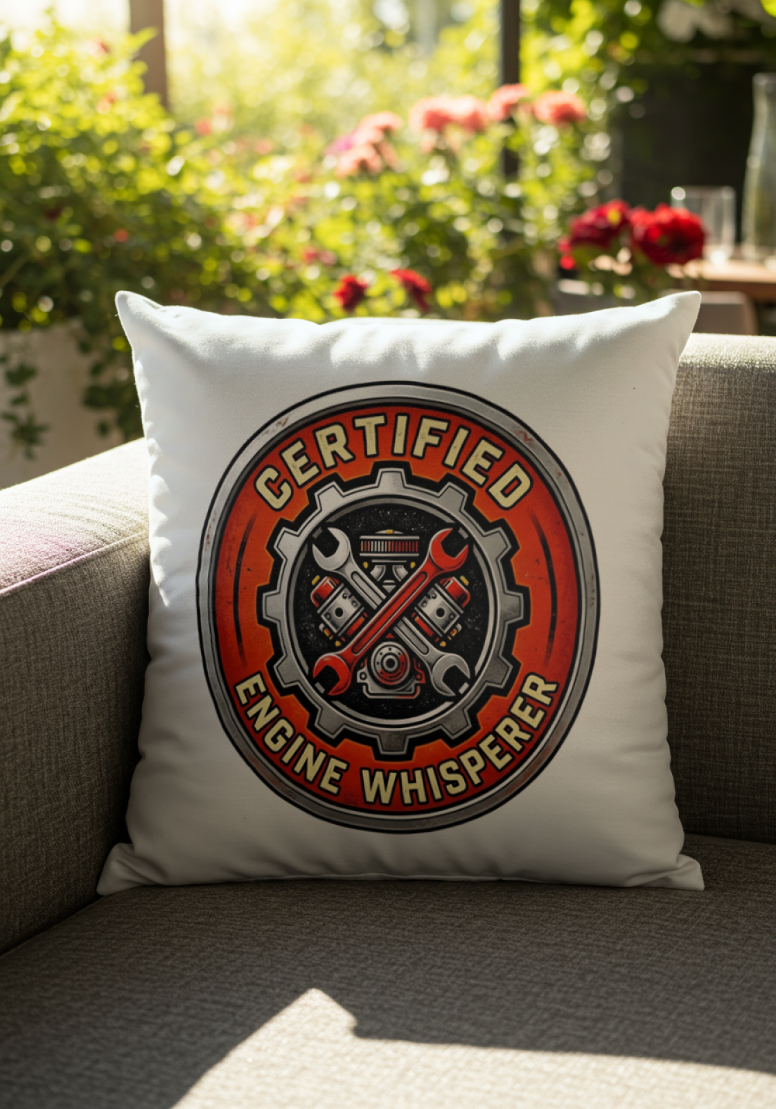 Mechanic for men Pillow Engine Whisperer Decor Cushion