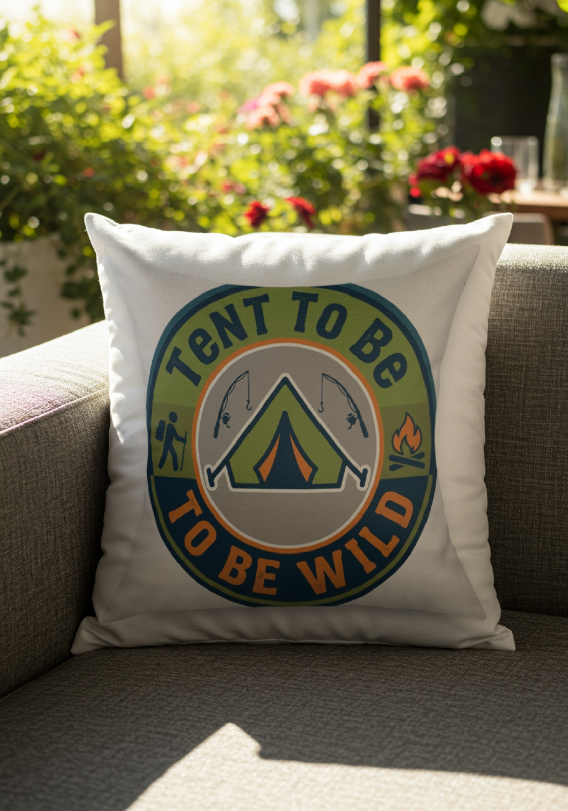Camping for men Tent To Be Wild Pillow Outdoor Adventure