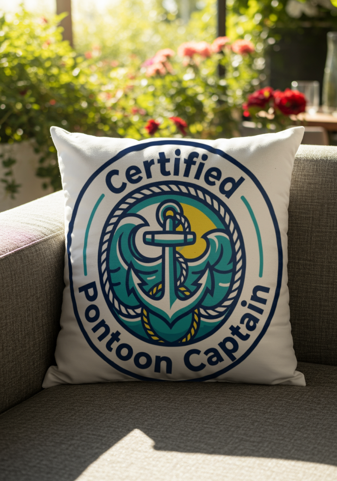 Boating for Men Pillow Certified Pontoon Captain