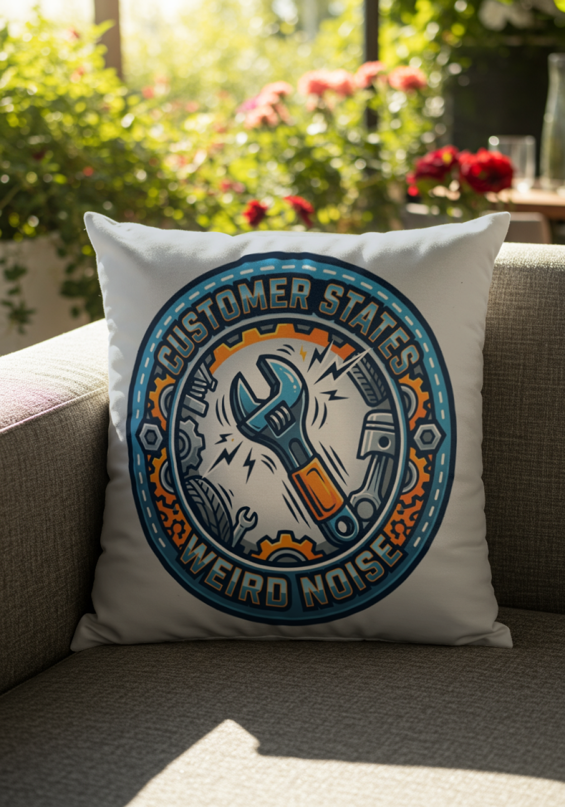 Mechanic for Men Pillow Customer States Weird Noise Cushion