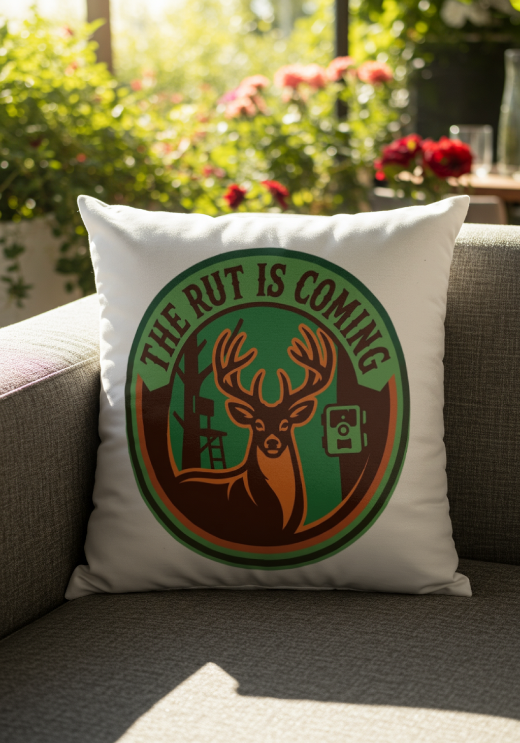 Hunters The Rut Is Coming Pillow for Rustic Home Decor