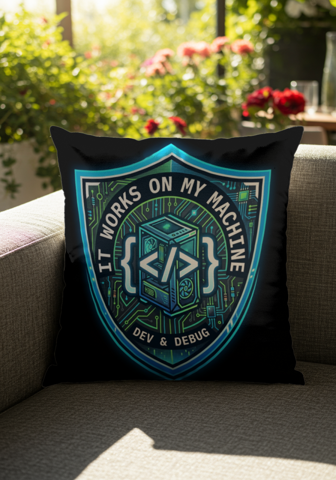 Tech Guy Pillow It Works On My Machine Funny Office Decor