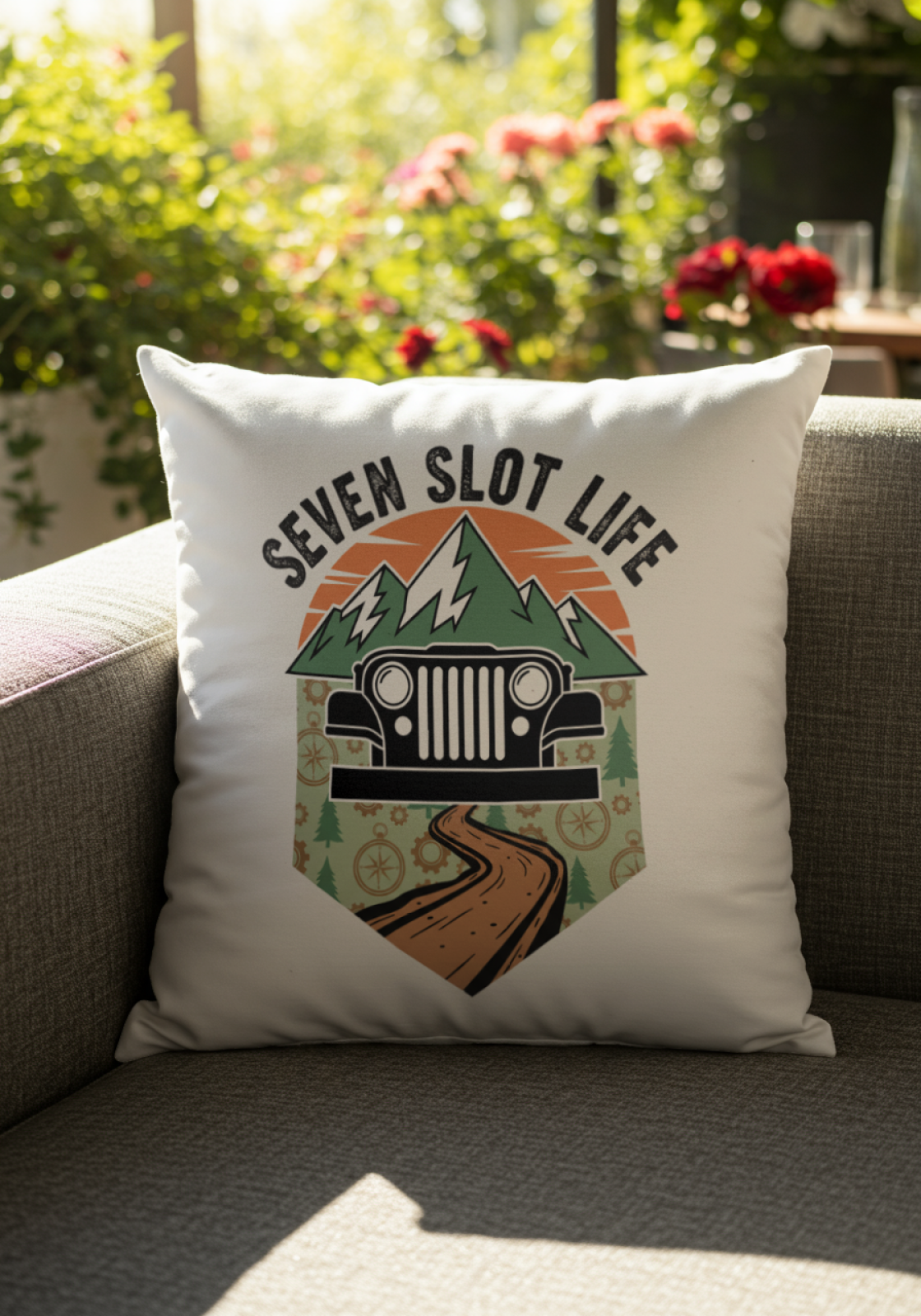 Gift for jeep owners: Seven slot life Pillow