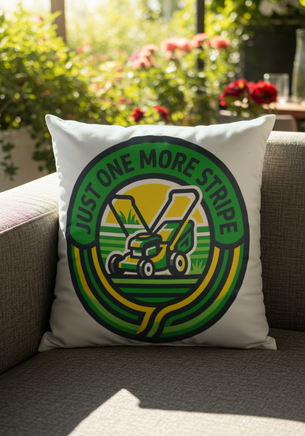 landscaper for men Just One More Stripe Pillow Decorative