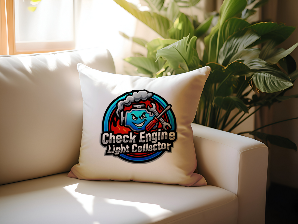 Car Guys Check Engine Light Collector Pillow for Fun Decor