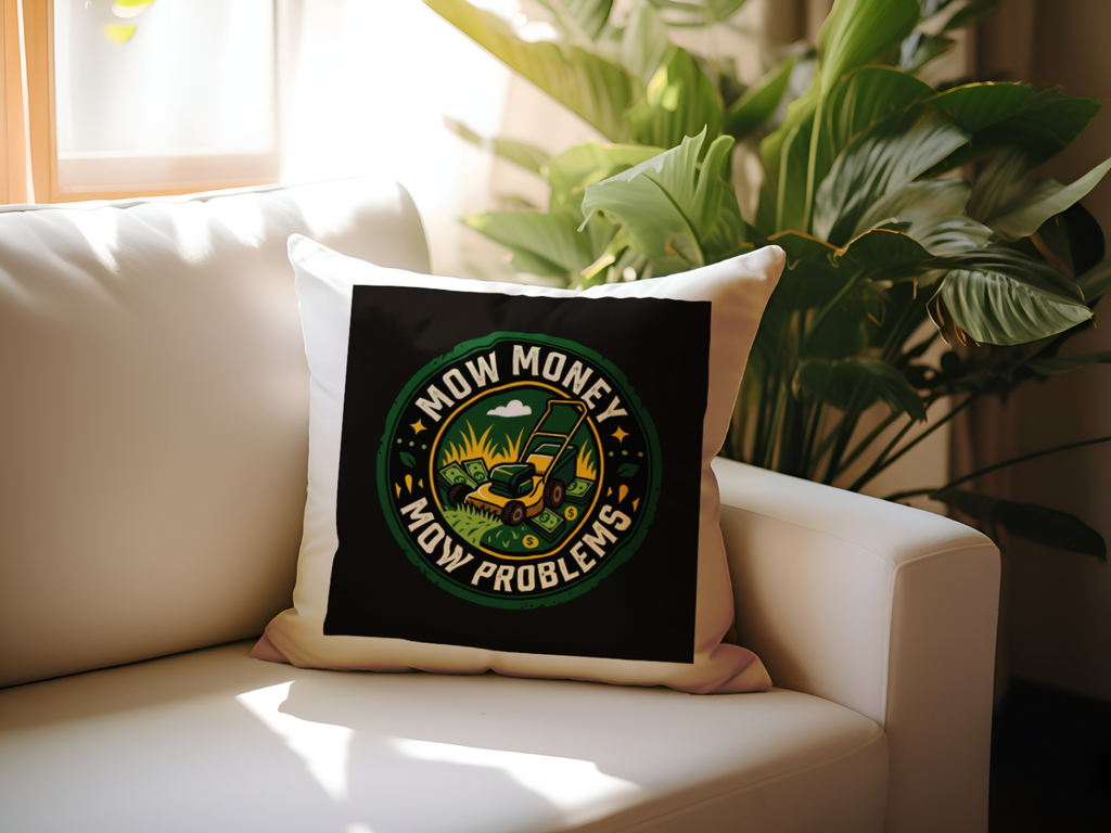 Landscaper for Men Mow Money Mow Problems Pillow