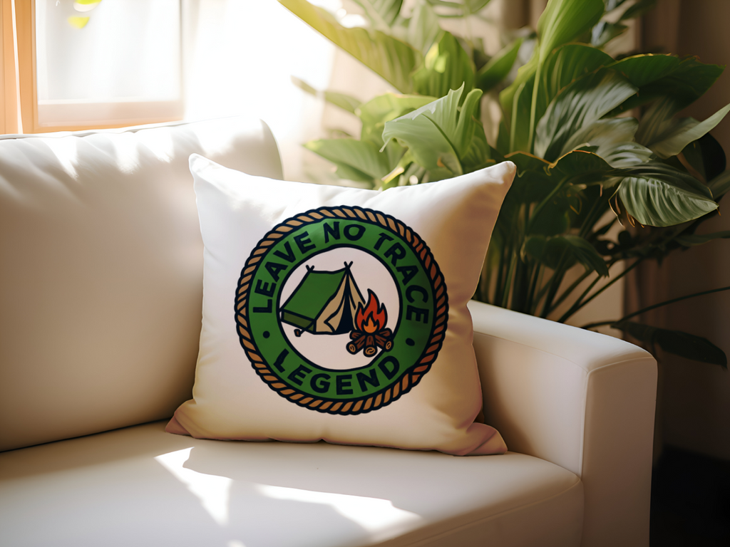Camping for men Leave No Trace Legend Pillow Outdoor Decor