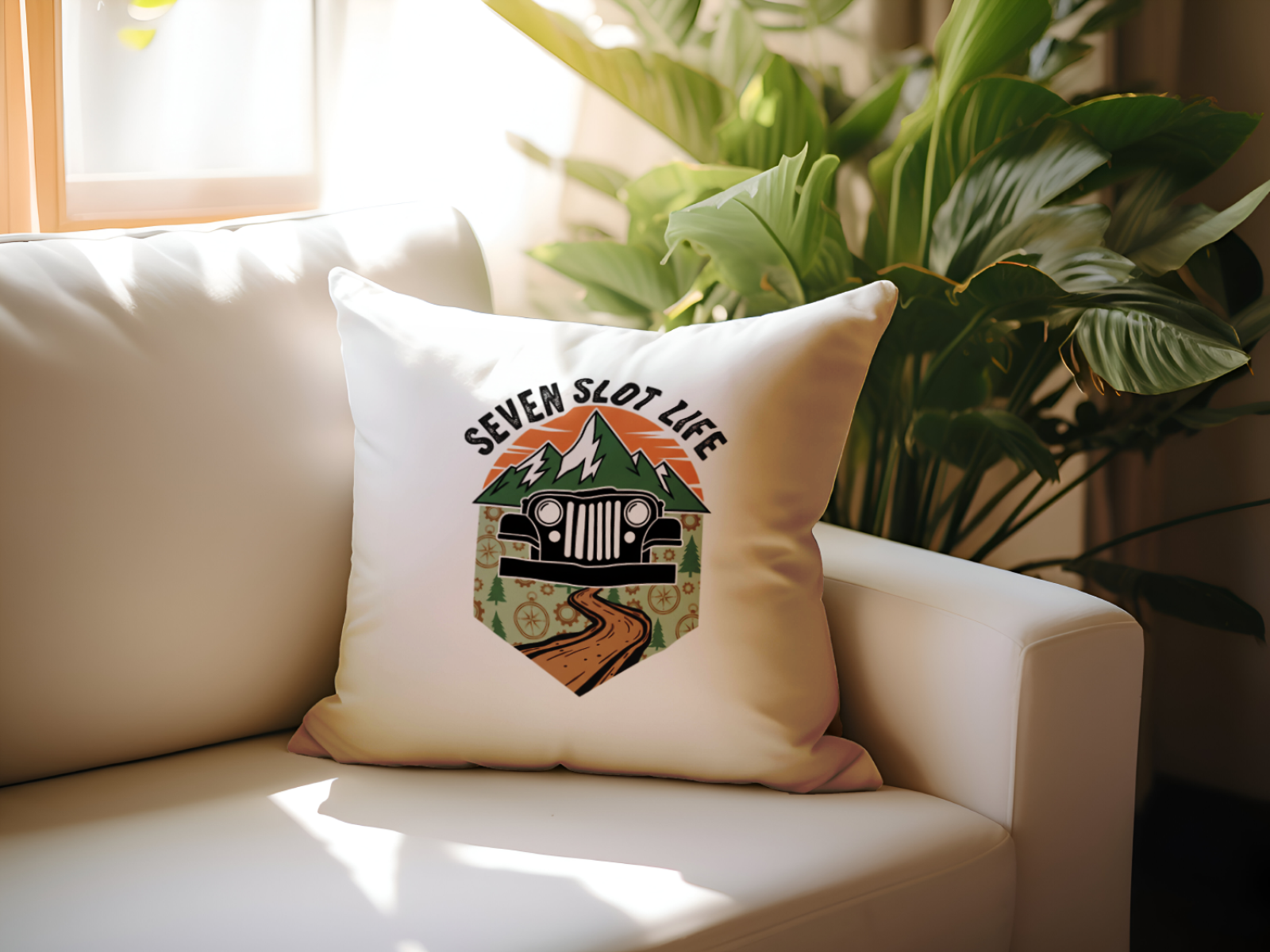 Gift for jeep owners: Seven slot life Pillow