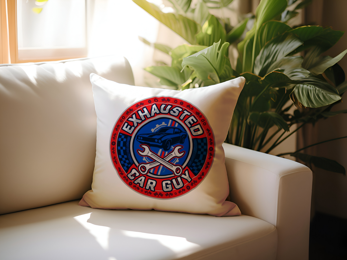 Car Guys Exhausted Car Guy Pillow for Auto Enthusiasts
