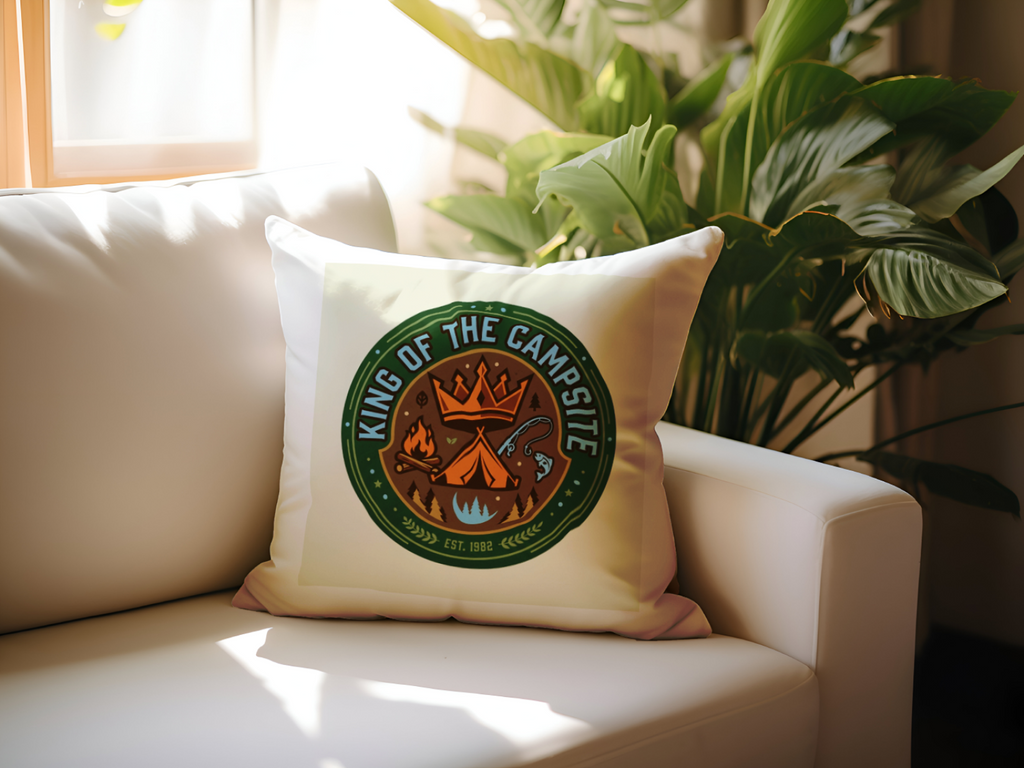Camping for men King Of The Campsite Pillow Outdoor Home Decor