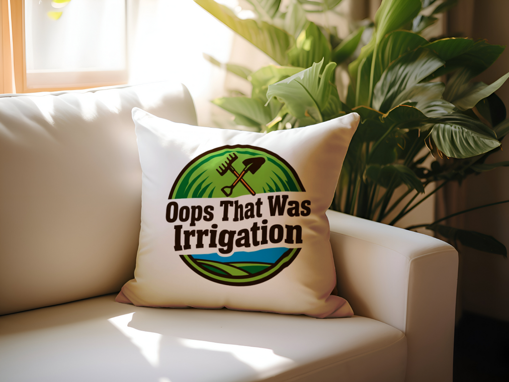 Landscaper for men pillow Oops That Was Irrigation phrase