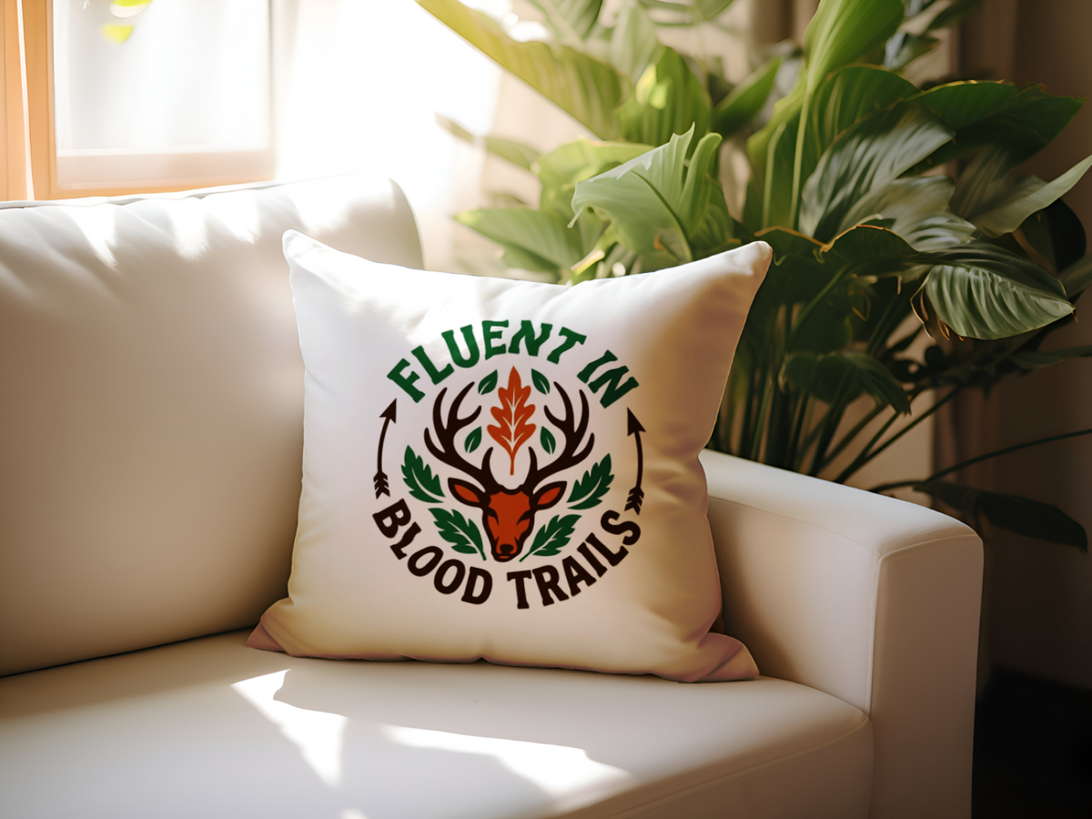 Hunters Pillow Fluent In Blood Trails Enthusiast Cushion