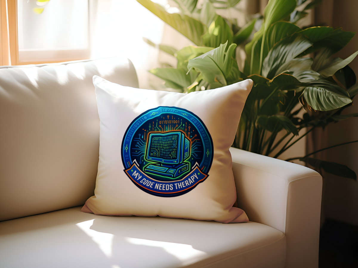 Tech Guy Pillow My Code Needs Therapy 18x18 Stylish Decor