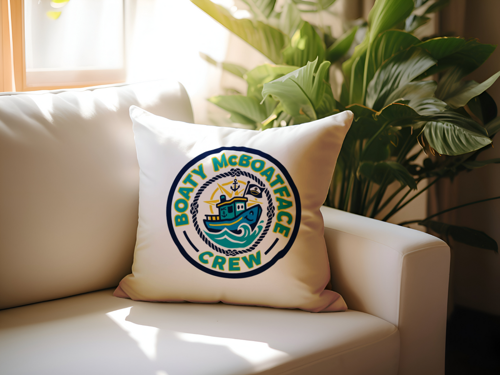 Boating for men Boaty McBoatface Crew Pillow Nautical Decor