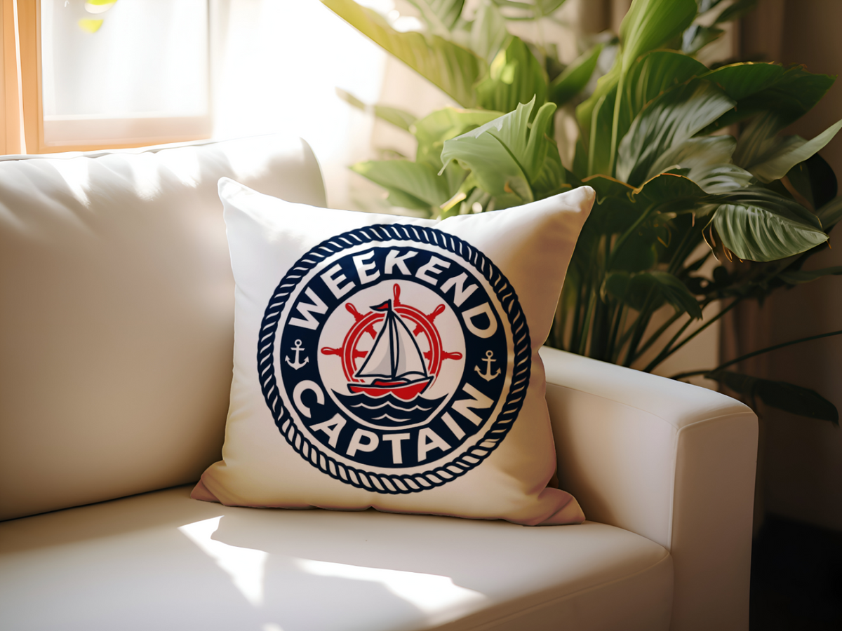 Boating for men Weekend Captain Decorative Throw Pillow