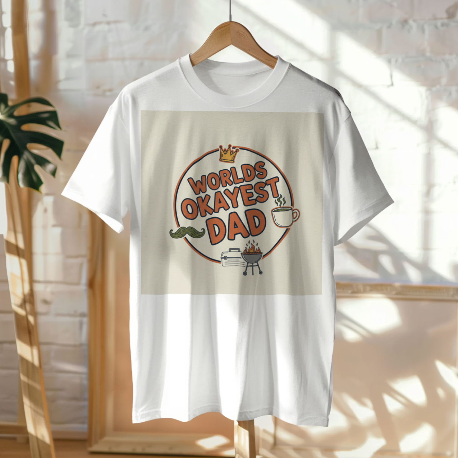 Fathers Day Gift: Worlds Okayest Dad Shirt for Dads