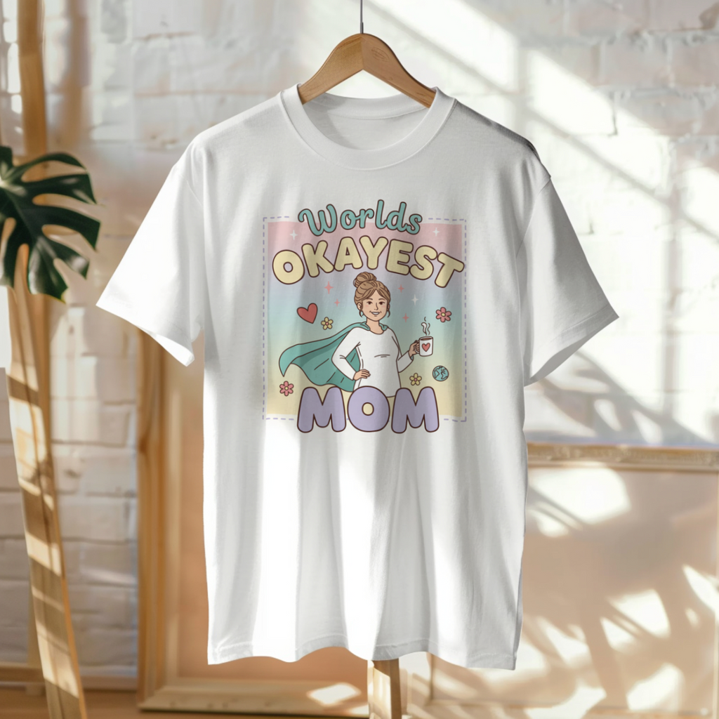 Mother day gift: Worlds Okayest Mom Shirt Fun Mother's Day Tee