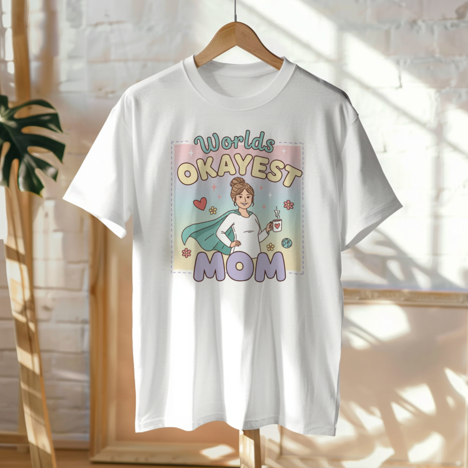 Mother day gift: Worlds Okayest Mom Shirt Fun Mother's Day Tee