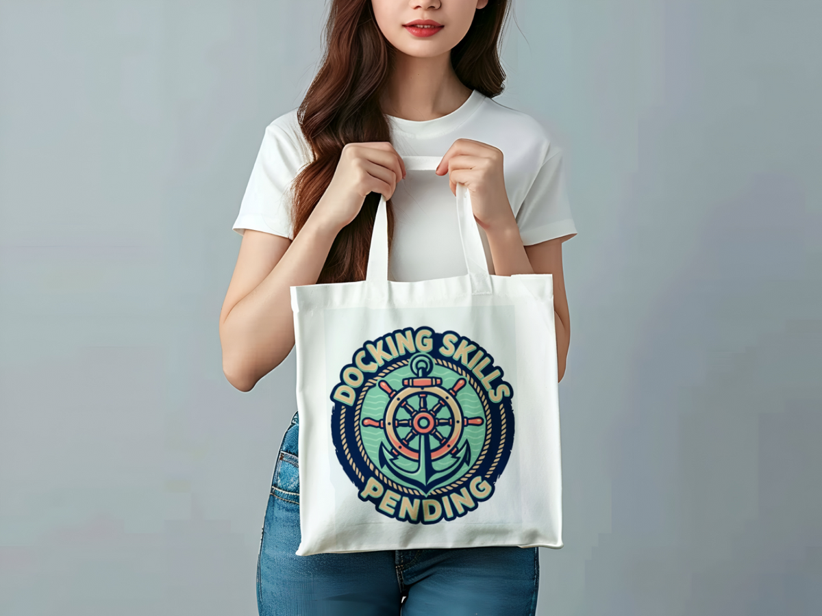 Boating for Men Canvas Tote Bag Docking Skills Pending