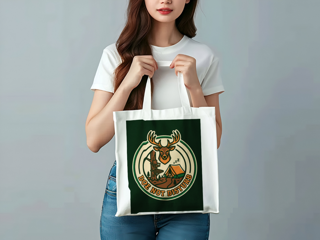 Hunters Doe Not Disturb Canvas Tote Bag For Nature Enthusiasts
