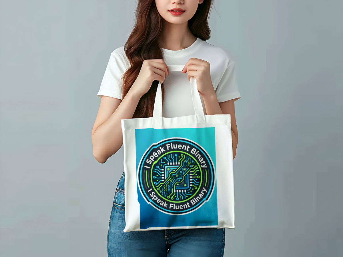 Tech Guy I Speak Fluent Binary Tote Bag for Programmers