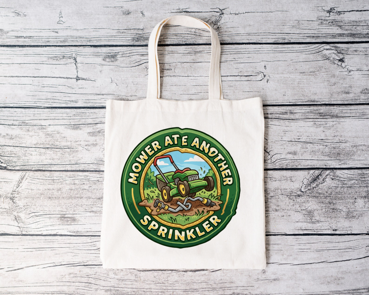 Landscaper for men Mower Ate Another Sprinkler Tote Bag