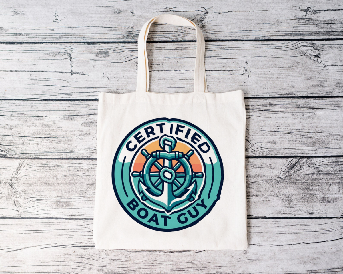 Boating for men Certified Boat Guy Tote Bag Nautical Lover