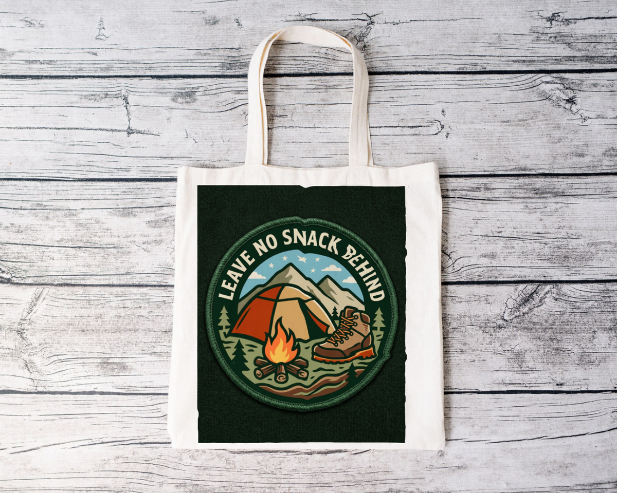 Camping for men Leave No Snack Behind Tote Bag