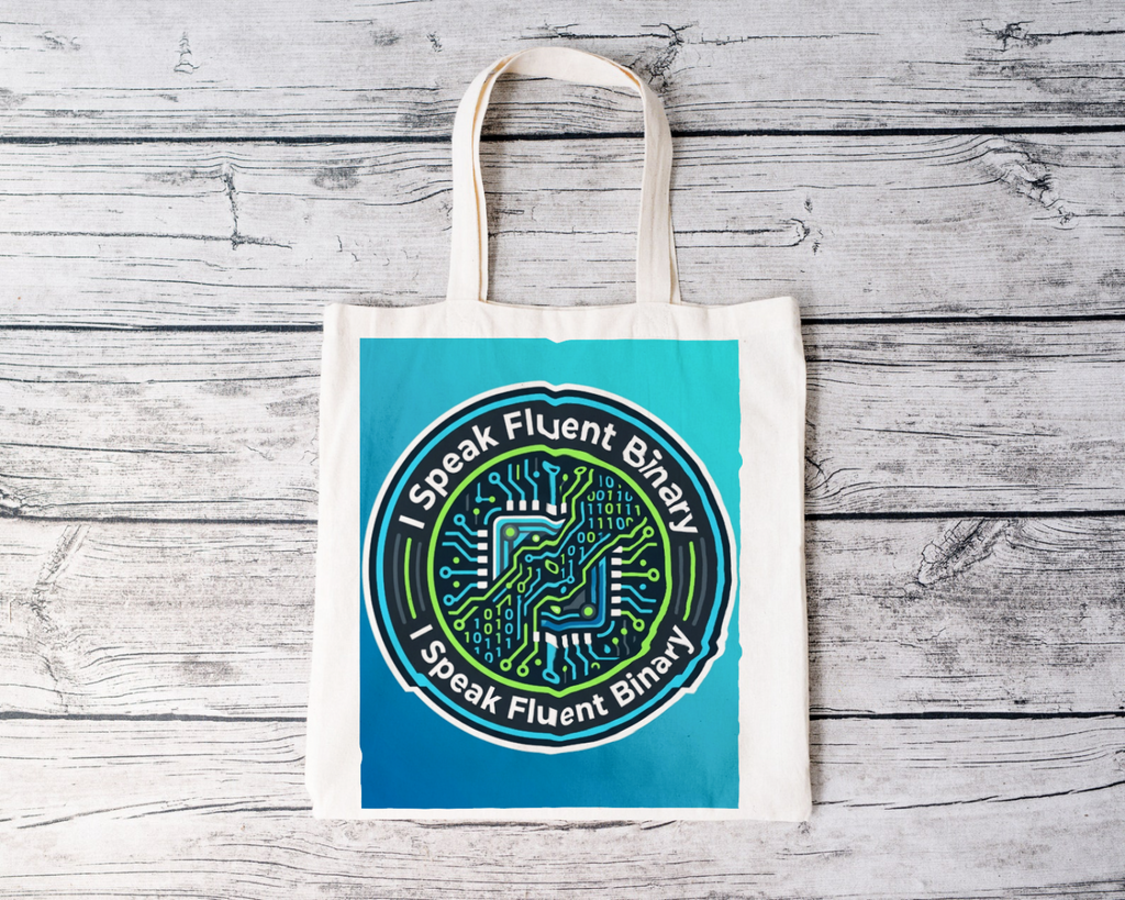 Tech Guy I Speak Fluent Binary Tote Bag for Programmers
