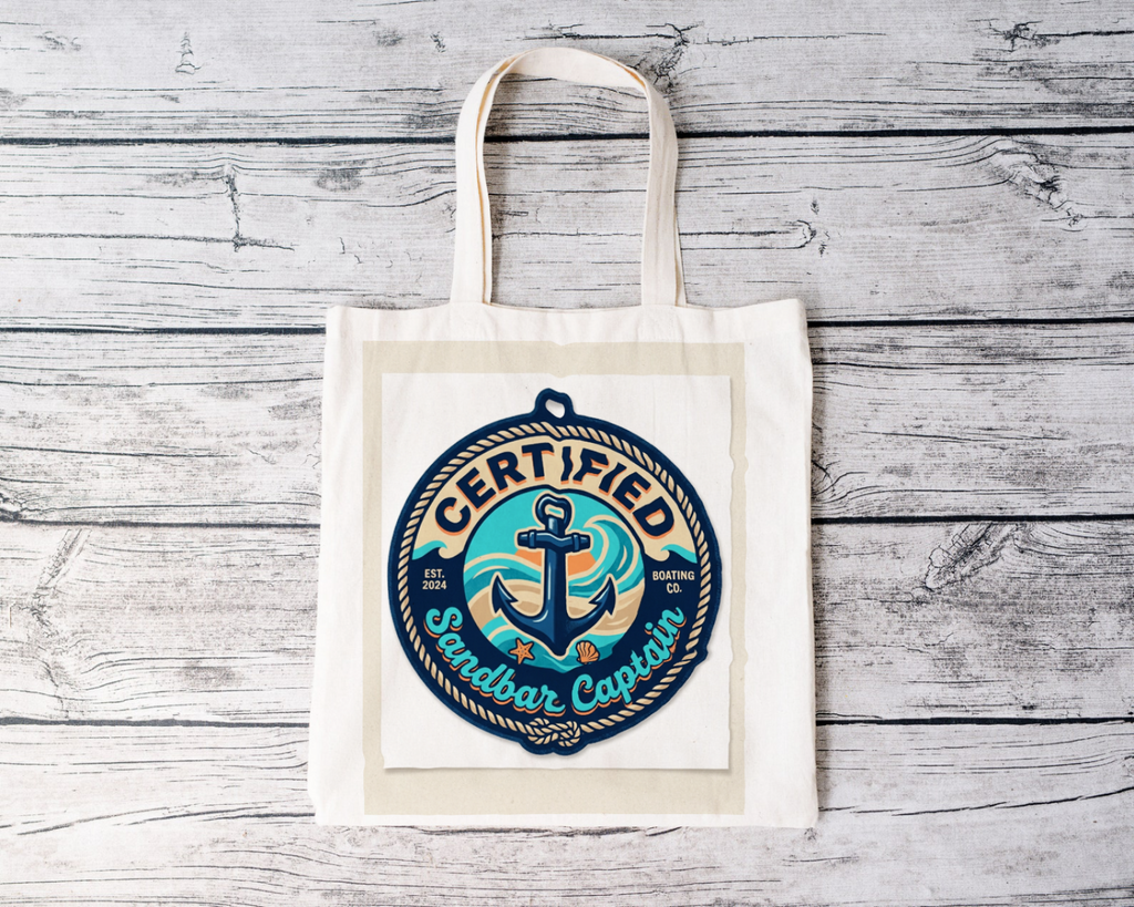 Boating for men Certified Sandbar Captain Tote Bag