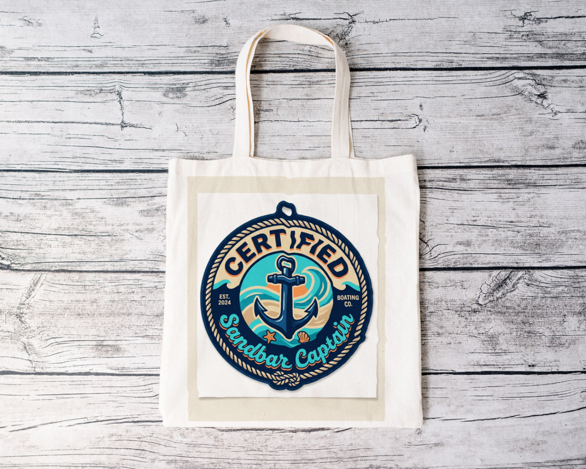 Boating for men Certified Sandbar Captain Tote Bag